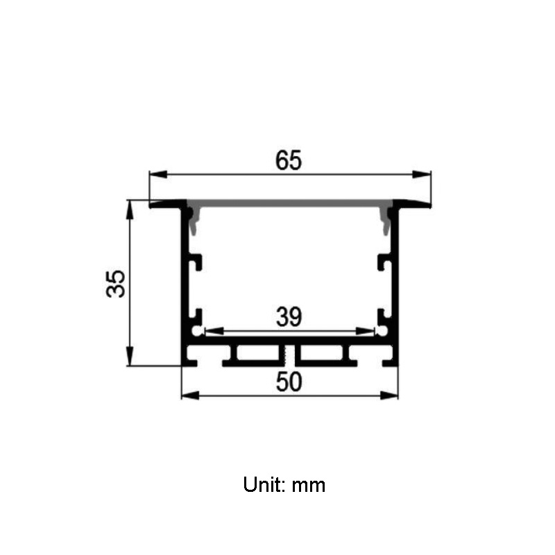Recessed Black Aluminum LED Profile For 32mm 5050 Triple Row LED Lighting Strip Recessed Black Aluminum LED Profile For 32mm 5050 Triple Row LED Lighting Strip
